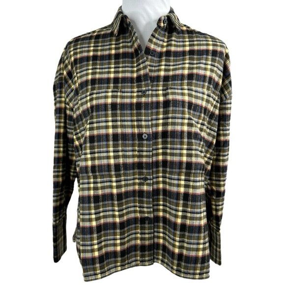 Everlane Women's NWT Beach Plaid The Boxy Flannel Organic Cotton Shirt XS/C46.25 - Picture 1 of 12